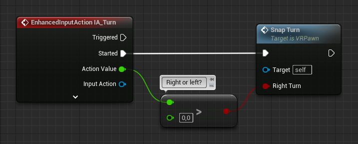 Snap turn without networking Snap turn Blueprint code without networking