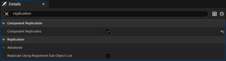 VROrigin replication details VROrigin replication details panel