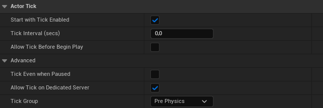 VRPawn Tick VRPawn's Start with Tick Enabled option checked