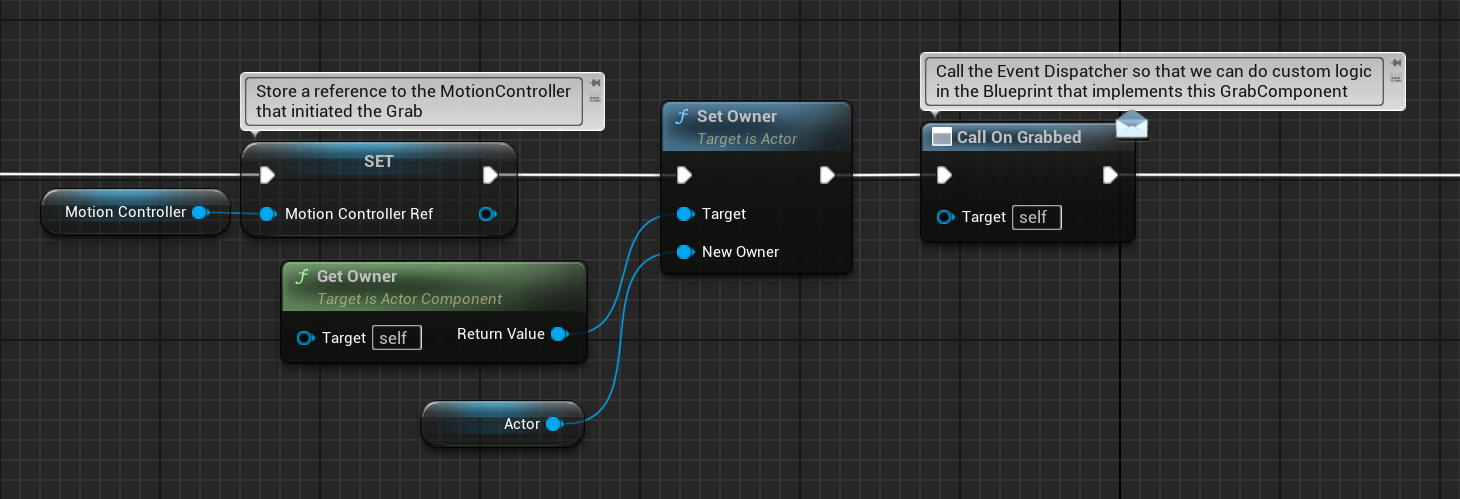 Try grab from previous tutorial Blueprint TryGrab function from the previous tutorial